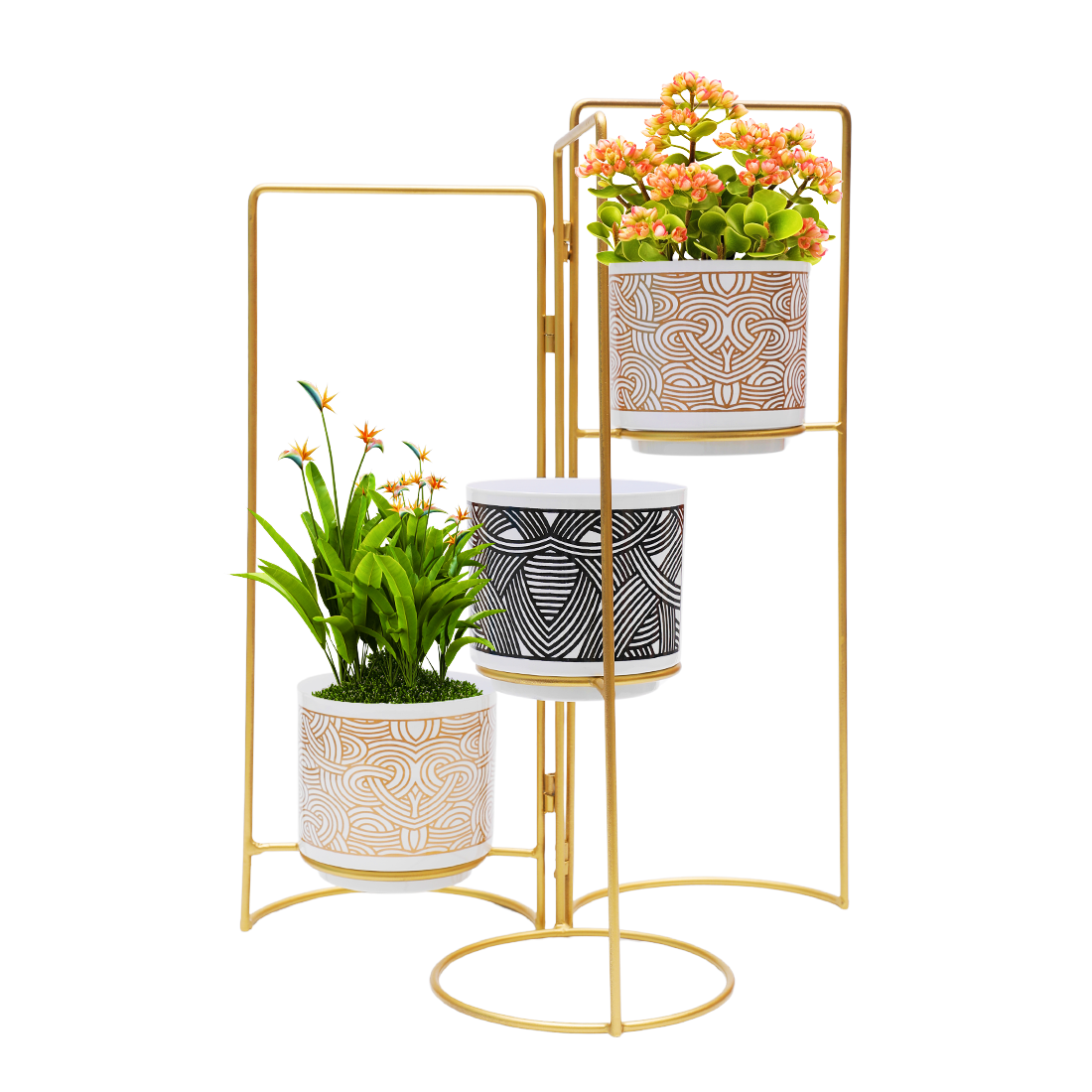 Dekornest Folding Stand with 3 Pot (1243)