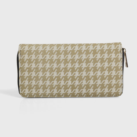 Purseus Beige Bird PU Clutch