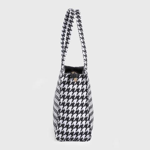 Purseus Black Bird Jacquard Tote Bag