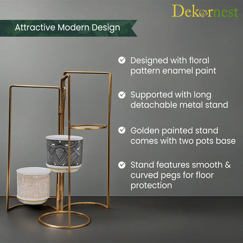 Dekornest Folding Stand with 3 Pot (1243)