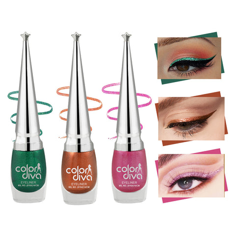 Baris Color Eyeliner Set of 3 (Pink, Green, Copper)