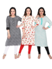 Picture of Spring Summer Collection, Pack of 3 Printed Rayon Kurtas