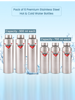 Picture of Varna Set of 6 Premium Stainless Steel Water Bottles Combo Size-900 ml x 3 - 700 ml x 3