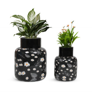 Dekornest Metal Small Flower Vase set of 2 (1423)