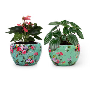 Dekornest Metal Meena Pot  Without Stand Set of 2 (1271)