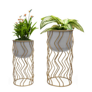 Dekornest Metal Iron Planter Set of 2 (1526)