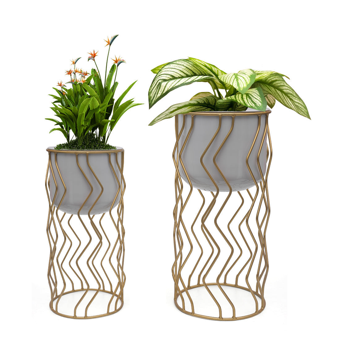 Dekornest Metal Iron Planter Set of 2 (1526)